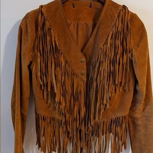 Forever 21 Premium label Brown Suede Fringe Jacket